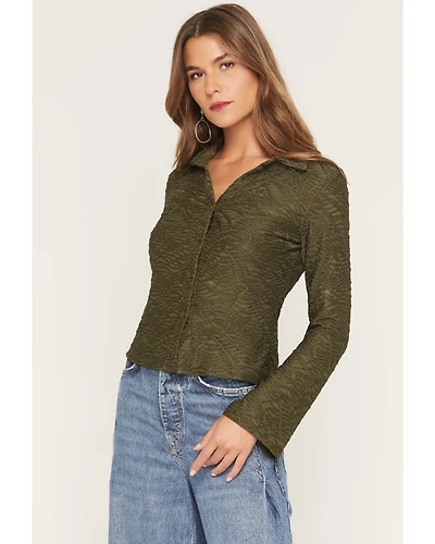 Panhandle Women's Jacquard Collared Top