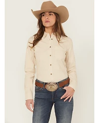 Shyanne Women's Striped Long Sleeve Button-Down Stretch Western Shirt