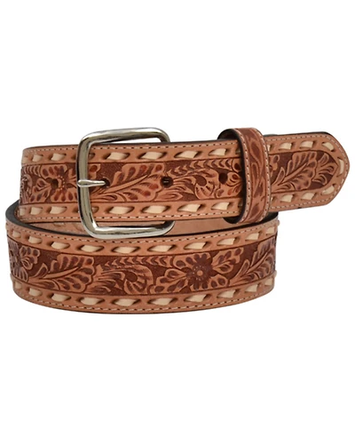 M & F Western Kids Tan Floral Stitch Belt