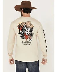 Riot Society Men's Out Of Time Cowgirl Long Sleeve Graphic T-Shirt