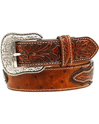 Ariat Men's Ostrich Print Concho Leather Belt