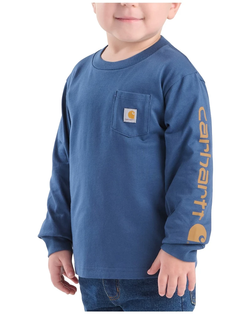 Carhartt Boys' Long Sleeve Logo Pocket T-Shirt