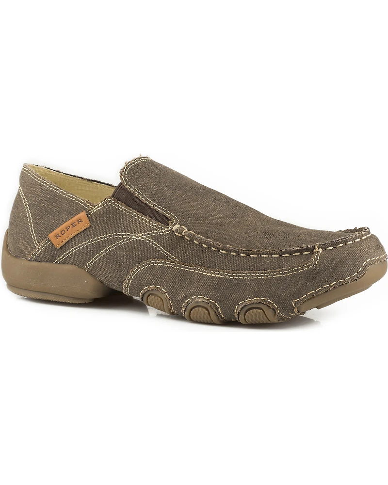 Roper Men's All Over Vintage Canvas Driving Moc Shoes