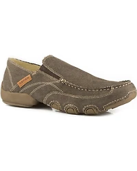 Roper Men's All Over Vintage Canvas Driving Moc Shoes