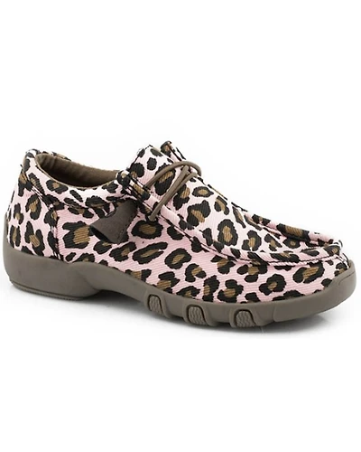 Roper Little Girls' Chillin Leopard Print Slip-On Casual Shoes - Moc Toe
