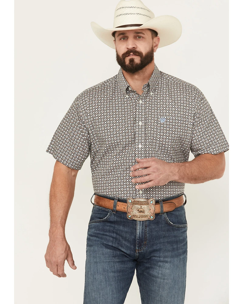 Cinch Men's Medallion Print Short Sleeve Button-Down Western Shirt