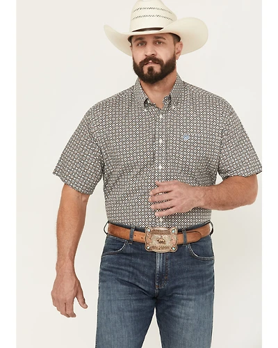 Cinch Men's Medallion Print Short Sleeve Button-Down Western Shirt