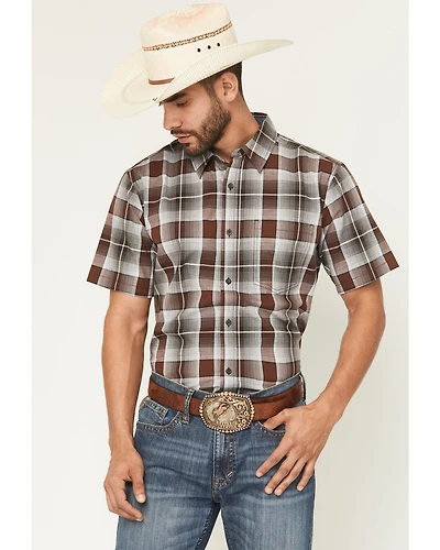 Cody James Men's Urban Rodeo Plaid Print Short Sleeve Button-Down Western Shirt