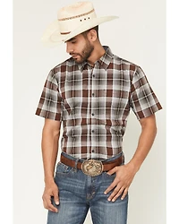 Cody James Men's Urban Rodeo Plaid Print Short Sleeve Button-Down Western Shirt