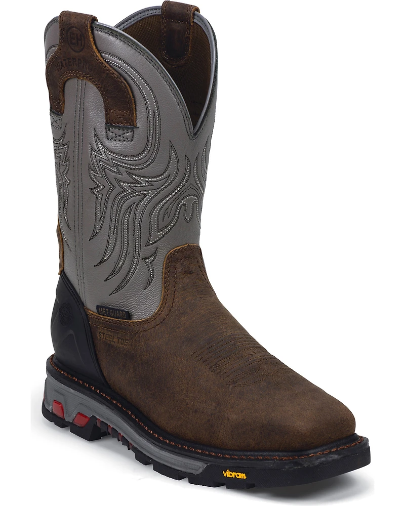 Justin Men's Tanker EH Waterproof Met Guard Work Boots - Steel Toe