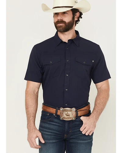 RANK 45® Men's Ridge Solid Short Sleeve Snap Performance Western Shirt