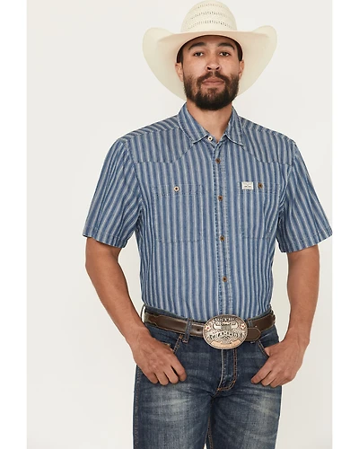 Kimes Ranch Men's Shifter Striped Print Short Sleeve Button-Down Western Shirt