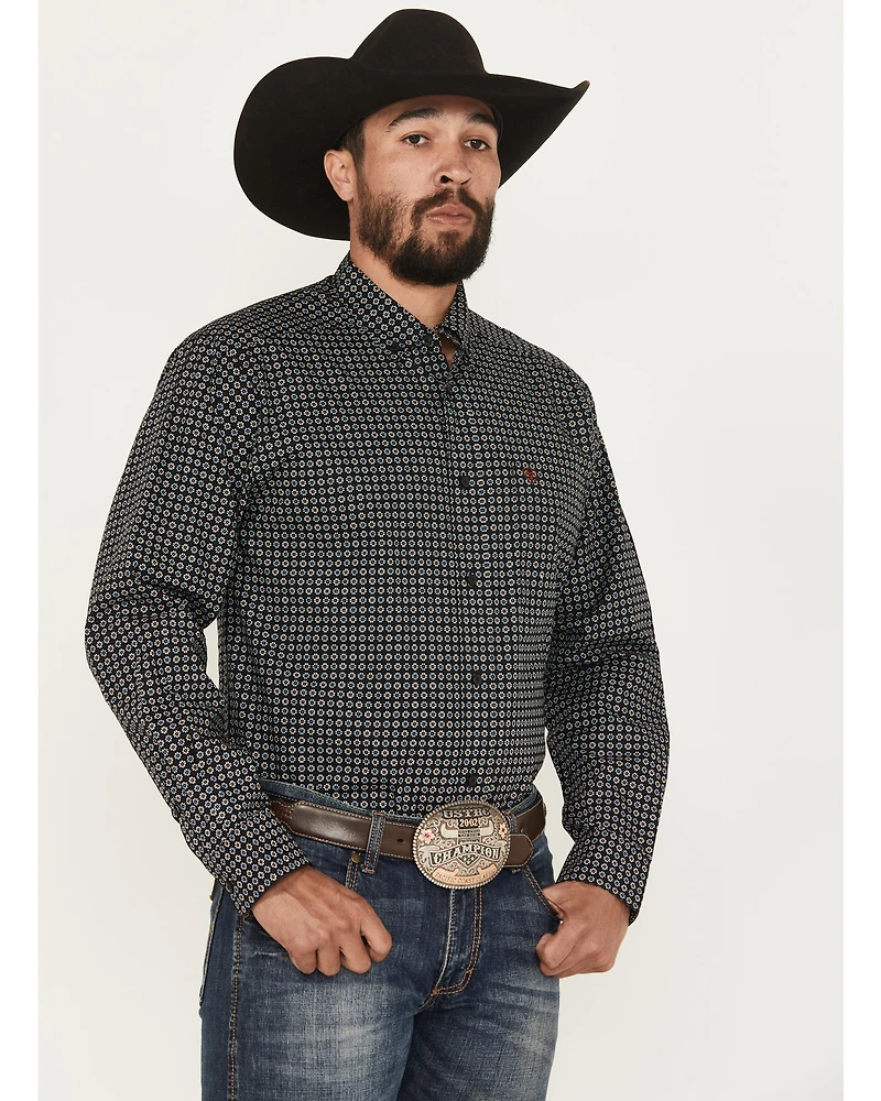 Ariat Men's Gustav Geo Print Long Sleeve Button-Down Western Shirt