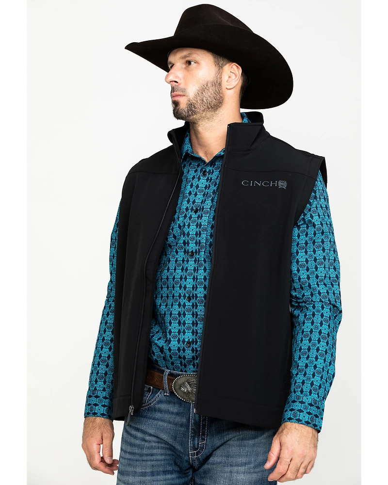 Cinch Men's Solid Bonded Softshell Zip Vest