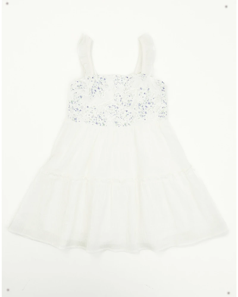 Yura Toddler Girls' Floral Patched Crochet Dress