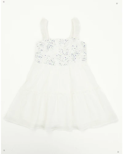 Yura Toddler Girls' Floral Patched Crochet Dress