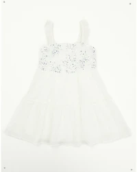 Yura Toddler Girls' Floral Patched Crochet Dress