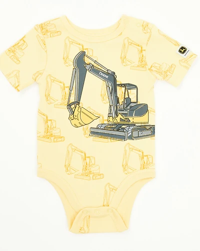 John Deere Infant Boys' Double Duty Digger Short Sleeve Onesie