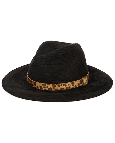 San Diego Hat Company Women's Leopard Band Fedora
