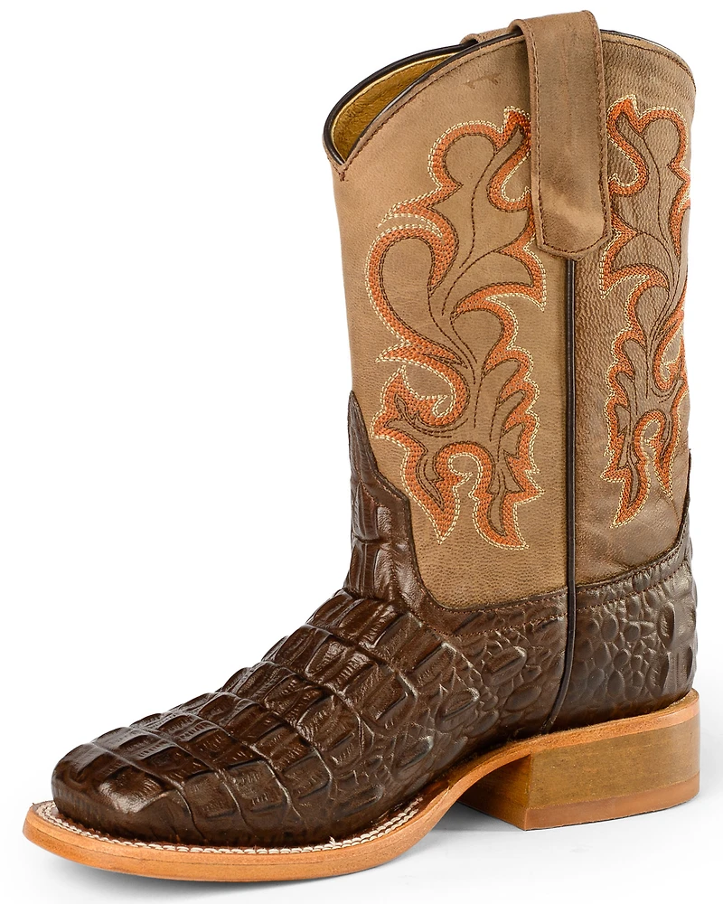 Horse Power Boys' Nile Croc Print Western Boots - Square Toe