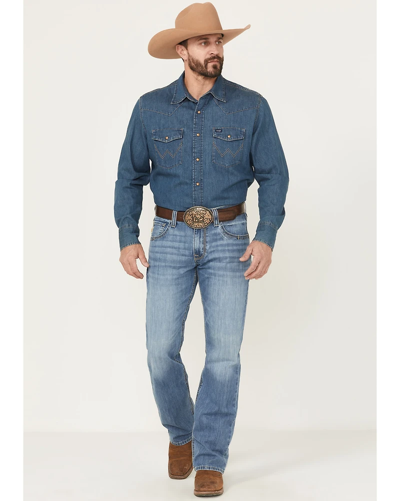 Cinch Men's Carter 2.0 Light Wash Relaxed Bootcut Performance Stretch Denim Jeans