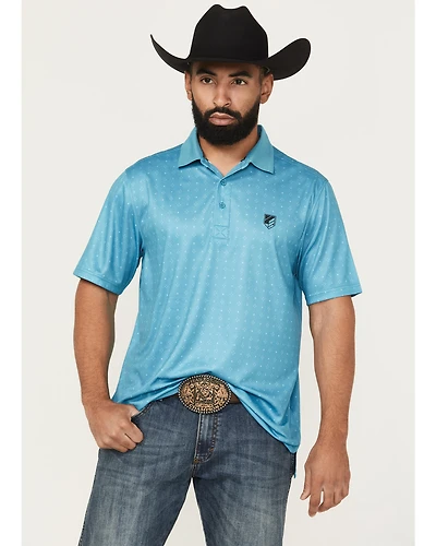 RANK 45® Men's Crossfire Geo Print Short Sleeve Polo