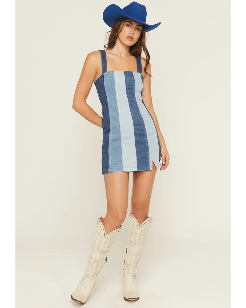 Show Me Your Mumu Women's Coronado Sleeveless Corset Denim Mini Dress