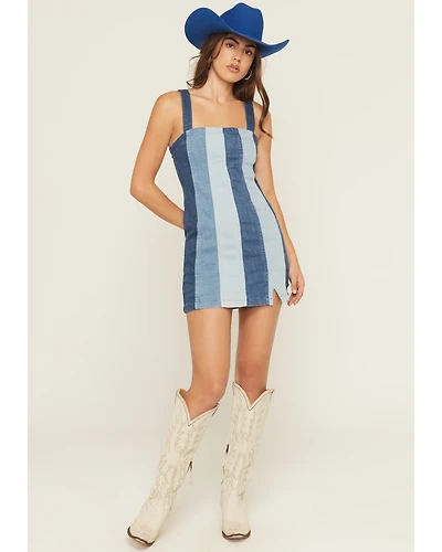 Show Me Your Mumu Women's Coronado Sleeveless Corset Denim Mini Dress