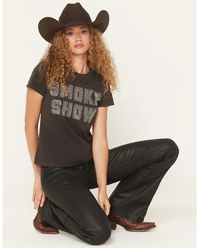 Idyllwind Women's Smoke Show Rhinestone Short Sleeve Baby Tee