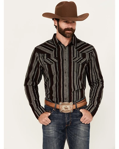 Cody James Men's Caspian Serape Striped Long Sleeve Snap Western Shirt - Tall