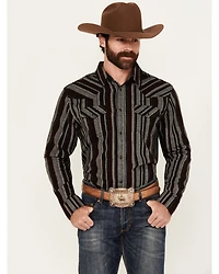 Cody James Men's Caspian Serape Striped Long Sleeve Snap Western Shirt - Tall