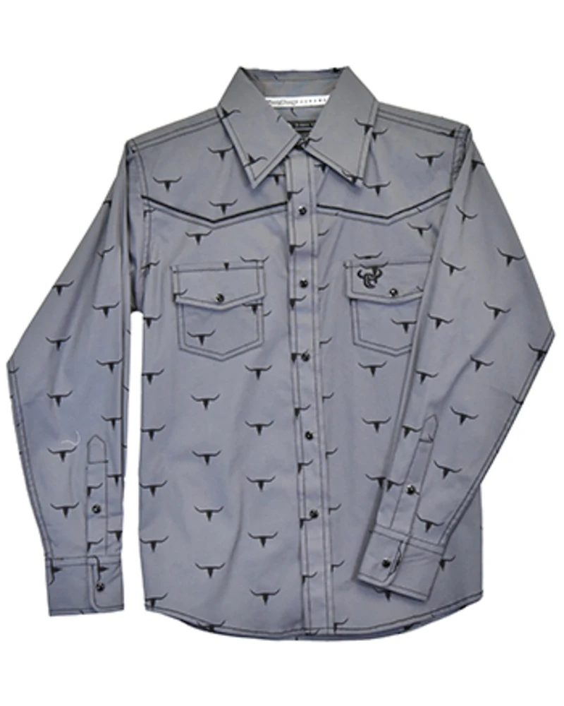 Cowboy Hardware Toddler Boys' Skill Scatter Long Sleeve Snap Stretch Western Shirt