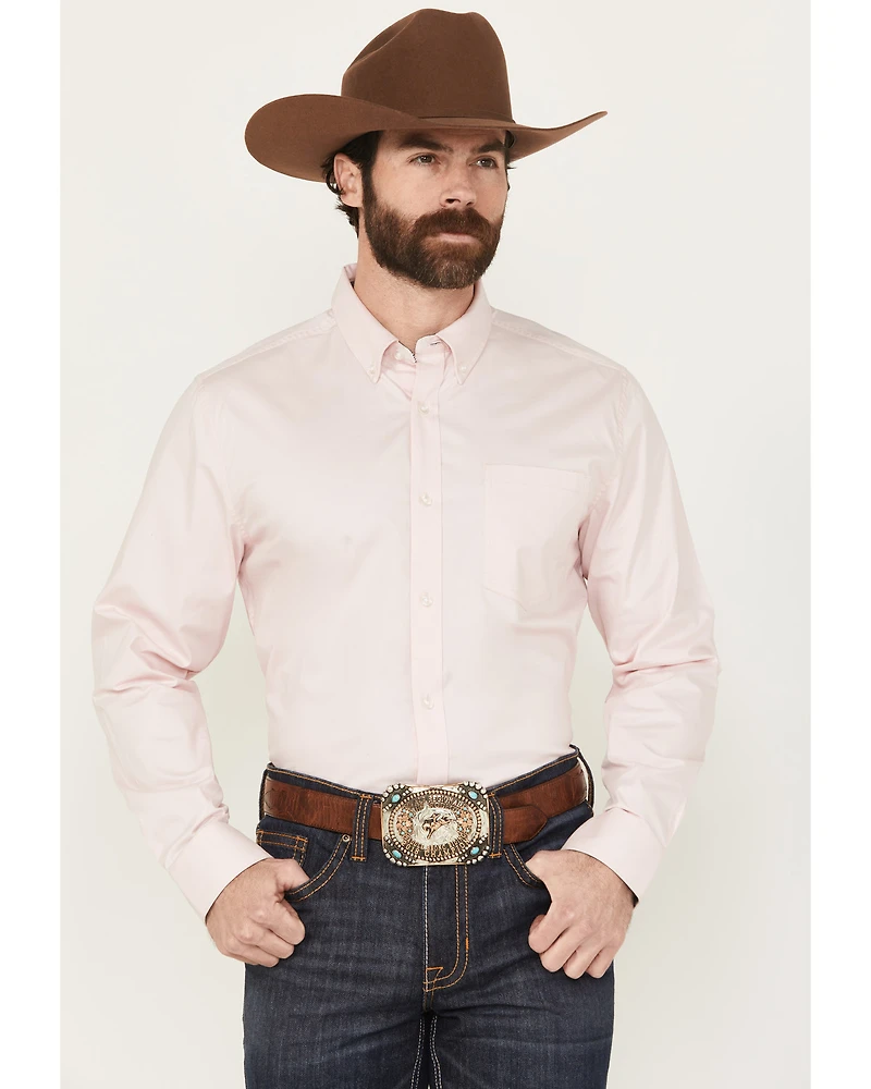 Cody James Men's Performance Twill Solid Long Sleeve Button-Down Stretch Western Shirt