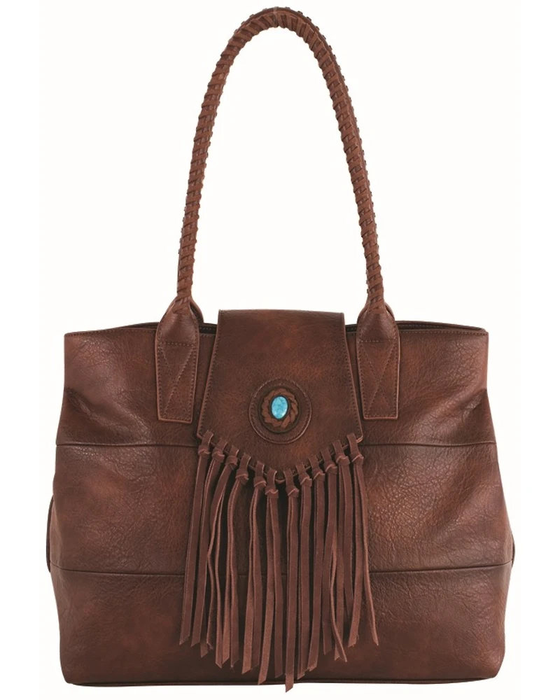 Justin Women's Whipstitch Fringe Leather Purse