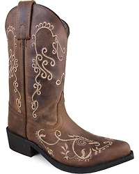 Smoky Mountain Little Girls' Jolene Distressed Western Boots - Snip Toe