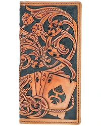Hooey Men's Playing Cards Embossed Leather Rodeo Wallet