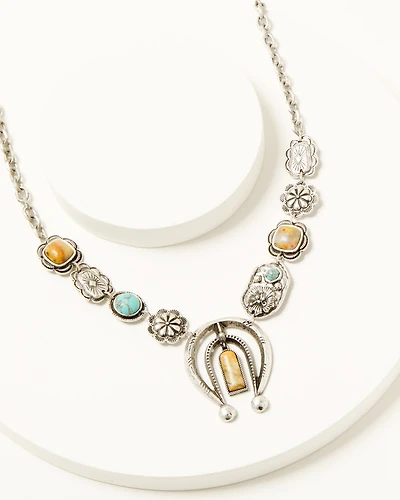 Shyanne Women's Rodeo Sunset Squash Blossom Necklace