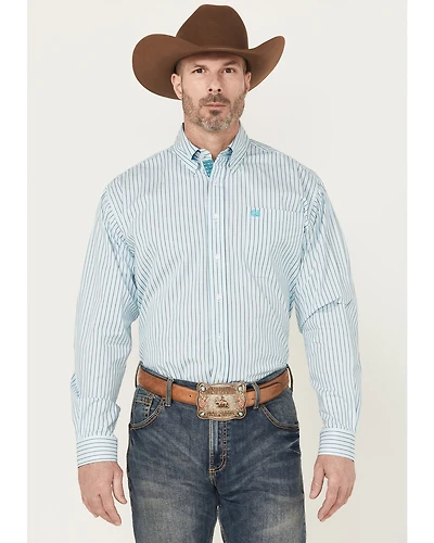 Cinch Men's Striped Long Sleeve Button-Down Stretch Western Shirt