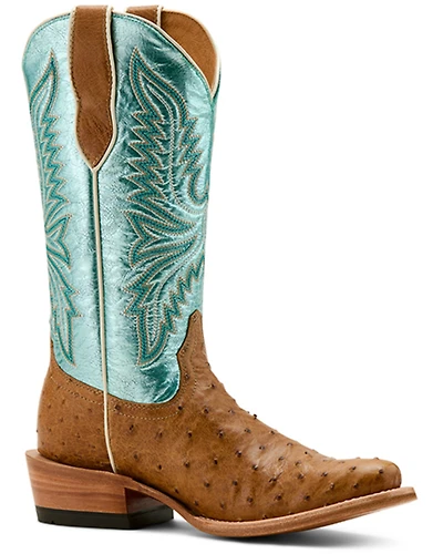 Ariat Women's Futurity Revival Exotic Ostrich Western Boots - Square Toe