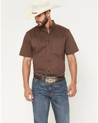 Cody James Men's Basic Twill Short Sleeve Button-Down Stretch Western Shirt