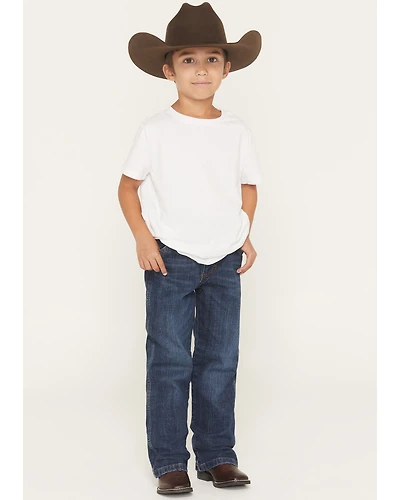 Wrangler Retro Little Boys' Jackson Hole Dark Wash Relaxed Bootcut Stretch Denim Jeans