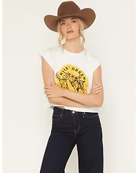People of Leisure Women's Riley Green Logo Graphic Muscle Tee
