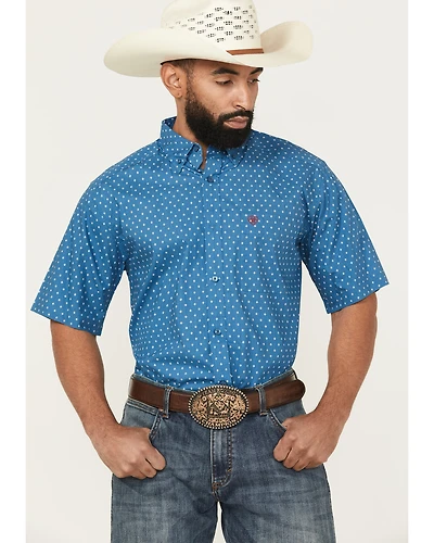 Ariat Men's Scott Geo Print Short Sleeve Button-Down Western Shirt