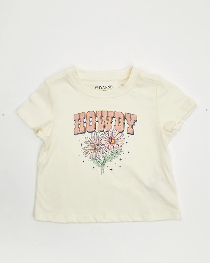 Shyanne Toddler Girls' Howdy Short Sleeve Graphic Tee