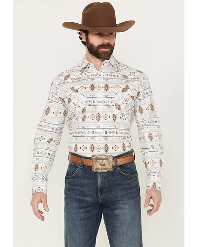 Panhandle Men's Southwestern Striped Long Sleeve Pearl Snap Western Shirt