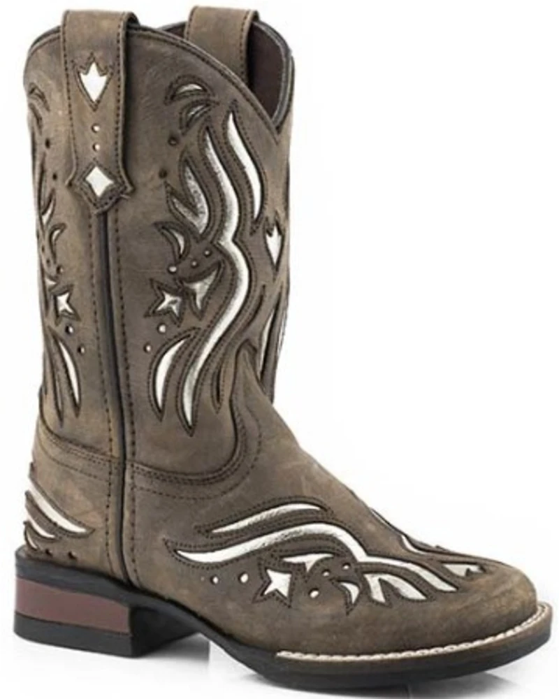 Roper Little Girls' Shiloh Western Boots - Broad Square Toe