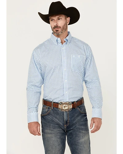 Wrangler Men's Geo Print Long Sleeve Button-Down Western Shirt