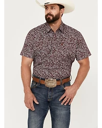 Rodeo Clothing Men's Paisley Print Short Sleeve Snap Western Shirt