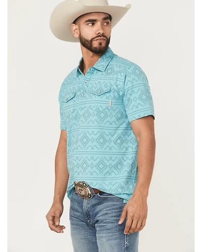 Ariat Men's Retro Southwestern Short Sleeve Pearl Snap Polo Shirt
