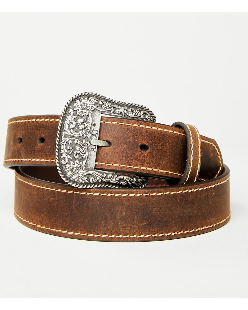 Ariat Women's Leather Belt with Engraved Buckle